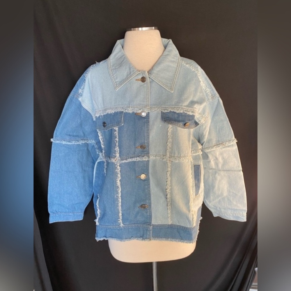 Women’s Patchwork Denim Jacket Large - image 1
